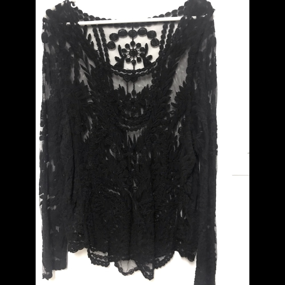 Black lace coverup